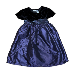 Perfectly Dressed Black Velvet and Purple Dress. Cozy Holiday